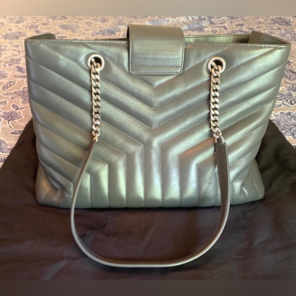 New! YSL Saint Laurent Loulou Matelassé "Y" Quilted Large Shopper Bag - Picture 4 of 13